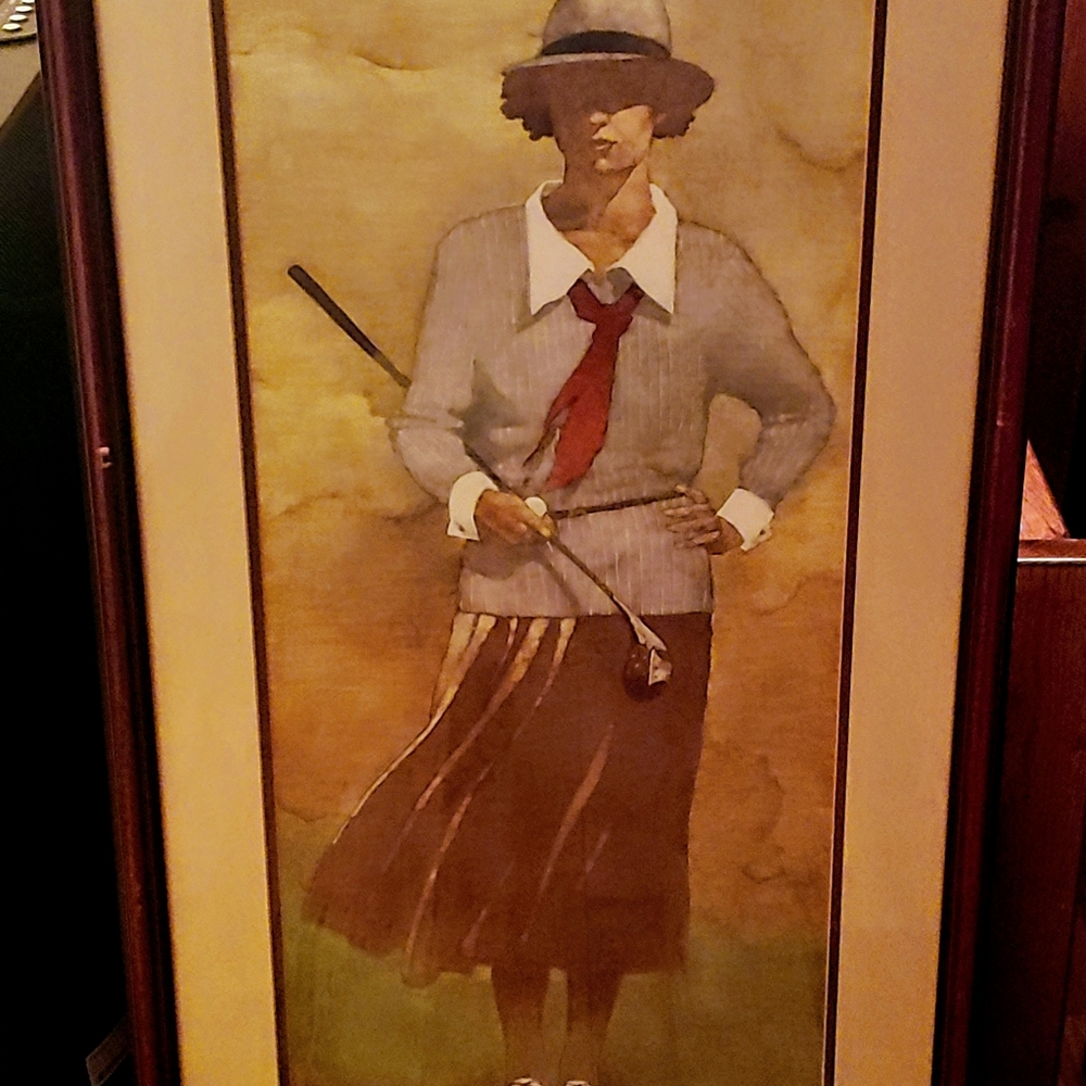 Reprint of Vintage Woman Golfer Artwork